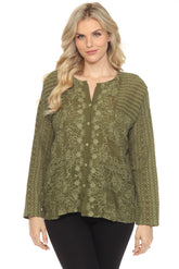 Johnny Was Martin Retreat Button Down Top C15423 *