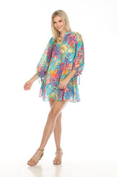 Johnny Was Helena Floral Mini Dress Boho Chic CSW8824-M
