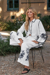 Johnny Was JWLA White Addison Drawstring Wide Leg Pant J69823-E