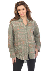 Johnny Was JWLA Faye Relaxed Linen Shirt J13024-1 *