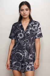 Johnny Was Black Mina The Short Pajama Set MS8424-M