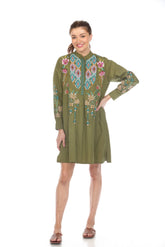 Johnny Was Workshop Gabriella Tuxedo Yoke Shirt Dress W32423-E *