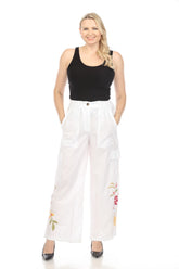 Johnny Was Workshop Malory Drawstring Hem Cargo Pants Boho Chic W61624 *
