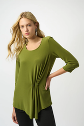 Joseph Ribkoff Asymmetrical Scoop Neck 3/4 Sleeves Tunic Top 253027