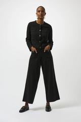 Joseph Ribkoff Black Crew Neck Button Front Jacket 253983-R