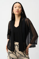 Joseph Ribkoff Open Front 3/4 Sleeves Mesh Cover-Up 261204
