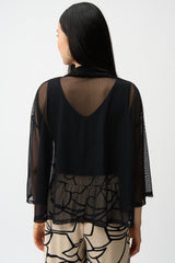 Joseph Ribkoff Open Front 3/4 Sleeves Mesh Cover-Up 261204