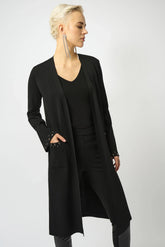 Joseph Ribkoff Black Studded Long Sweater Knit Cardigan 253990-R