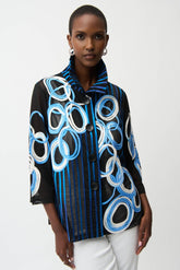 Joseph Ribkoff Black/Multi Satin Soutache Mesh Jacket 261904