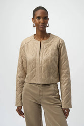 Joseph Ribkoff Fawn Long Sleeves Crew Neck Quilted Jacket 254929