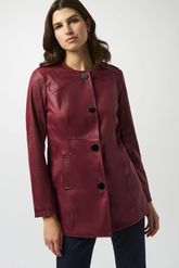 Joseph Ribkoff Merlot Long Sleeve Faux Suede Jacket 253934-R