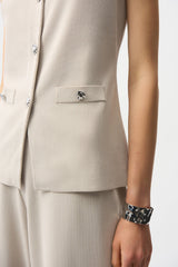 Joseph Ribkoff Moonstone Button Front Knitted Vest 261938