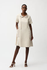Joseph Ribkoff Geometric Textured Jacquard A-Line Dress 261027
