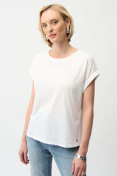 Joseph Ribkoff Crew Neck Short Sleeve Cotton T-Shirt 261999