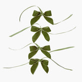 Forest Green Mini Velvet Napkin Bows (Set of 4)