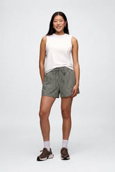 Poplin Short | Darkest Olive Stripe