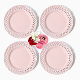 Pink Basketweave Starter Plates (Set of 4)