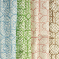 Putty Bamboo Trellis Fabric