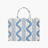 Blue Small Mrs. Alice Ikat Tote Bag