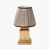 Square Rechargeable Lamp with Chocolate Lotus Shade (18cm)