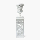 Adelaide White Lattice Urn & Pedestal