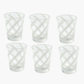 White Swirl Outdoor Glasses (Set of 6)