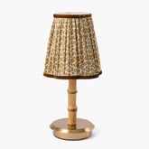 Bamboo Short Rechargeable Lamp with Natural Leopard Shade (14cm)