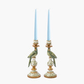 Olive Small Parrot Candle Holders (Pair)