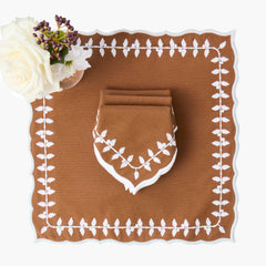 Chocolate Bow Laurel Napkins (Set of 4)