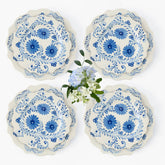Blue Flowers Dinner & Starter Plates (Set of 8)