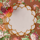 Taupe & Mustard Lily Placemats (Set of 4)