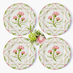 Pink & Green Santa Kristina Dinner Plates (Set of 4)