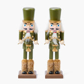 Green Fur Booted Nutcracker (Pair)