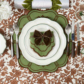 Green & Chocolate Doris Placemats & Napkins (Set of 4)