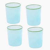 Blue Swirl Water Glasses (Set of 4)
