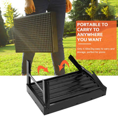 Foldable Portable Charcoal BBQ Grill – 17" Cooking Surface for Camping & Tailgating