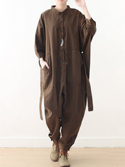 Cotton Belted Utility Jumpsuit - Relaxed Everyday Fit