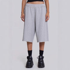 Women's Retro Raw-Edge Hem Cropped Casual Pants – Gray