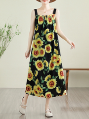 Soft Sunflower Loose Sleeveless Salopette | Eva Trends