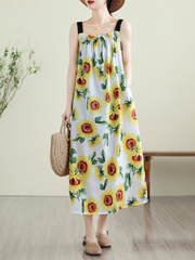 Soft Sunflower Loose Sleeveless Salopette | Eva Trends