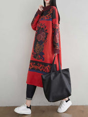 Cozy Women's High Neck Art Sweater Dress | Eva Trends