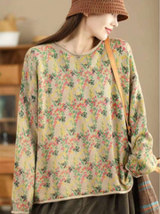 Women's Modern & Stylish Crew Neck Hooded Loose Printed Sweater