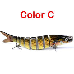 Multi-Jointed Hard Fishing Lure – 19g, Rattle Ball, Light-Reflecting, 12 Colors