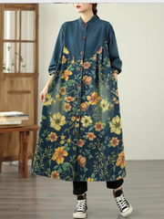 Women's Summer Patchwork Printed Casual Loose  Denim Coat