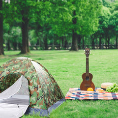 3–4 Person Camouflage Dome Camping Tent – UV-Proof 180T Polyester with Fiberglass Poles & Carry Bag