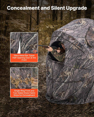 Single Person Hunting Ground Blind – Portable Camouflage Tent for Turkey & Deer