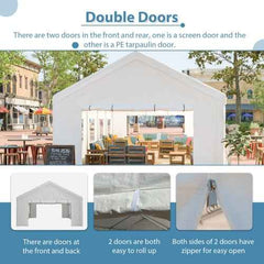 16x32 ft Heavy-Duty Party Tent | White Outdoor Canopy Gazebo with Removable Sidewalls