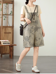 Soft & Relaxed Women's Short Denim Overalls - Eva Trends