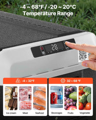 12V Portable Car Fridge Freezer 52.8QT | Fast Cooling, -4°F to 68°F