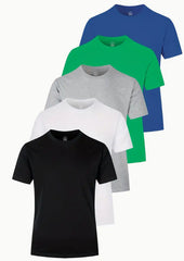 Men's Letter Print Crew Neck Short-Sleeve T-Shirt 5-Pack